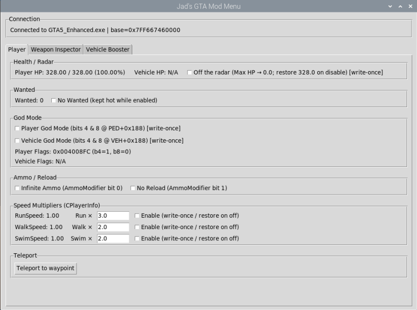 Research UI main dashboard